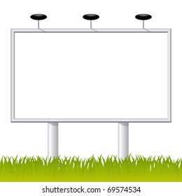 Billboard on the green grass