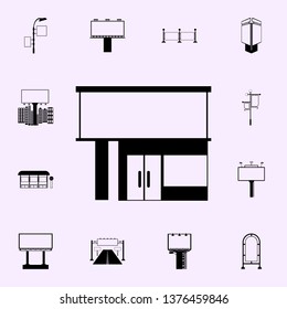 billboard on office building icon. Billboards icons universal set for web and mobile