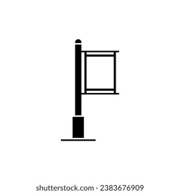 Billboard on a pole vector isolated icon on white background.