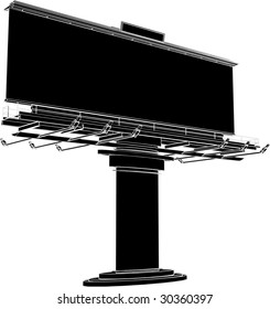 Billboard Outdoor Advertising Construction Vector 07