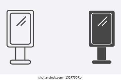 Billboard outline and filled vector icon sign symbol