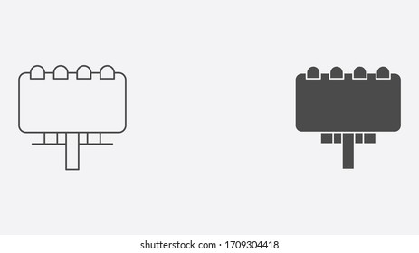 Umriss- und Symbol-Symbol auf der Reklametafel