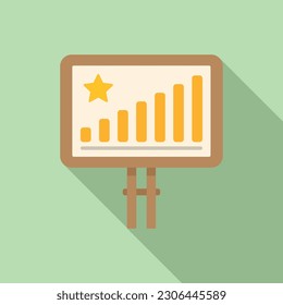 Billboard ranking icon flat vector. Medal award. Reward victory