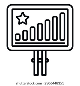 Billboard ranking icon outline vector. Medal award. Reward victory
