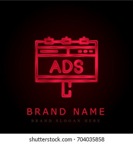 Billboard red chromium metallic logo