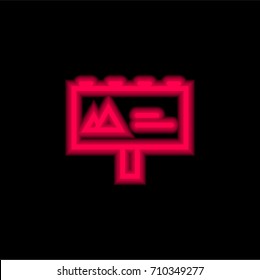 Billboard red glowing neon ui ux icon. Glowing sign logo vector