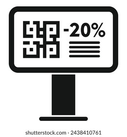 Icono de código de venta de vallas vector simple. Trato de paquete. Mejor promoción de programa
