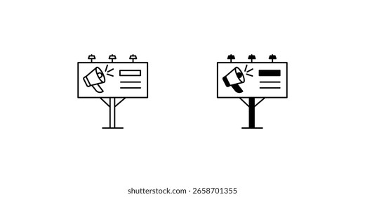 Icono de conjunto de cartelera con fondo blanco Vector Ilustración de stock