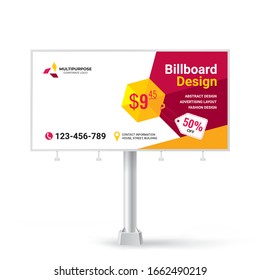 Billboard sign, banner design ideas for outdoor advertising, inspirational graphic design for placing photos and text, vector background	