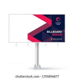 Billboard sign, banner design ideas for outdoor advertising, inspirational graphic design for placing photos and text, vector red background	
