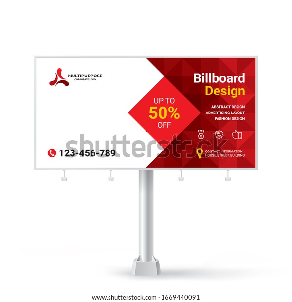 Billboard Sign Banner Design Ideas Outdoor Stock Vector Royalty Free