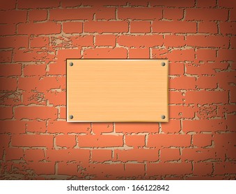Billboard Sign On An Old Red Brick Wall.Vector