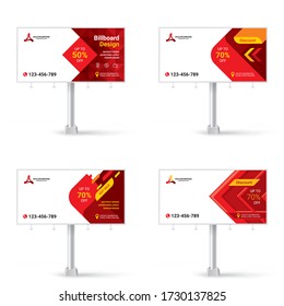 Billboard sign, set banner design ideas for outdoor advertising, inspirational graphic design for placing photos and text, vector background	