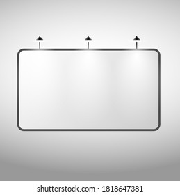 Billboard, signpost. Blank billboard with empty background. Mockup for your advertisement design, product presentation, election banner, announcement, message or commercial slogan. Super market board.