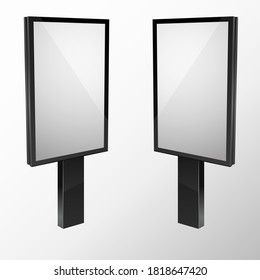 Billboard, signpost. Blank billboard with empty background. Mockup for your advertisement design, product presentation, election banner, announcement, message or commercial slogan. Super market board.