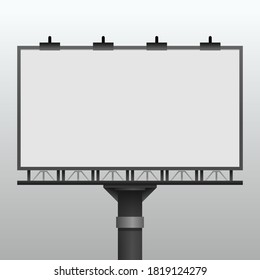 Billboard, signpost. Blank billboard with empty background. Mockup for your advertisement design, product presentation, election banner, announcement, message or commercial slogan. Super market board.
