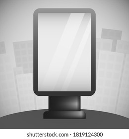 Billboard, signpost. Blank billboard with empty background. Mockup for your advertisement design, product presentation, election banner, announcement, message or commercial slogan. Super market board.