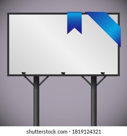 Billboard, signpost. Blank billboard with empty background. Mockup for your advertisement design, product presentation, election banner, announcement, message or commercial slogan. Super market board.