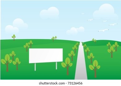 billboard in spring landscape  eps10