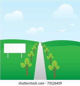 billboard in spring landscape  eps10