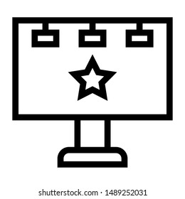 billboard star thin line vector icon