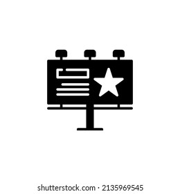 Billboard stencil vector icon. Outdoor advertising large banner illustration