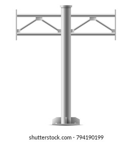 Billboard structure. Mockup for advertising or poster. Silhouette of steel structure billboard.
