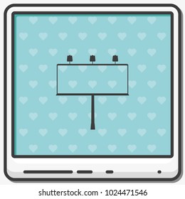 Billboard symbol flat vector icon.