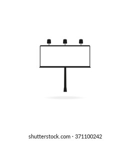 Billboard symbol flat vector icon. 
