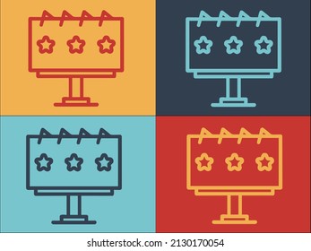 Billboard Target Audience Logo Template, Simple Flat Icon of billboard,audience,target