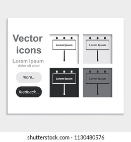 Billboard template placed on web page template flat vector icon.