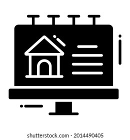 billboard trendy icon, flat style isolated on white background. Symbol for your web site design, logo, app, UI.