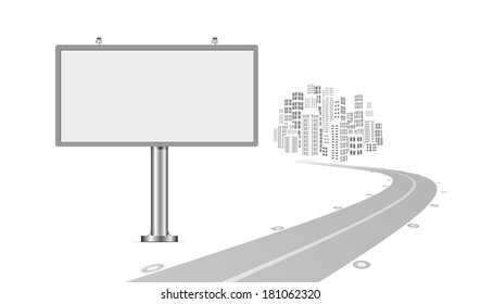 Billboard with urban horizon vector background