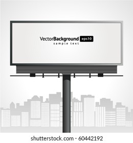 Billboard with urban horizon vector background