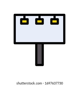 billboard vector flat color icon 