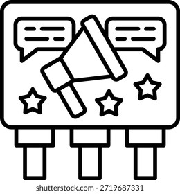 Vektorsymbol auf der Reklametafel. Kann für Druck-, Mobil- und Web-Anwendungen verwendet werden.