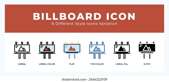Icono de Vector de cartelera. con diferentes estilos de Ilustración vectorial.