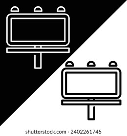 Billboard Vector Icon, Lineal style icon, from Work in Progress icons collection, isolated on Black and white Background.