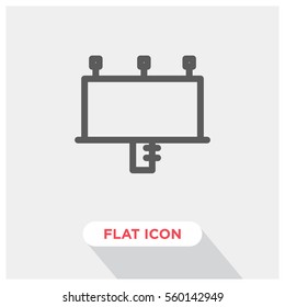 Billboard Vector Icon, Outdoor Advertising Symbol. Modern, Simple Flat Vector Illustration For Web Site Or Mobile App