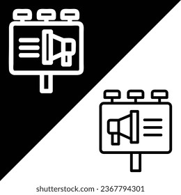 Billboard Vector Icon, Outline style icon, from Advertisement icons collection, isolated on Black and white Background.
