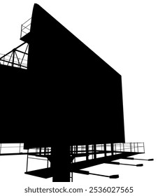 Billboard Vector Silhouette. Blank billboard mockup for your advertisement. Empty billboard for displaying advertisements. Vector illustration.