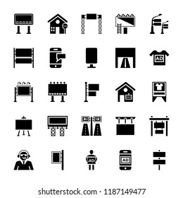 Billboards Glyph Vector Icons 