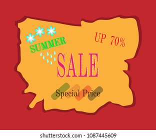 Billboards showing discounted goods - vector illustrations