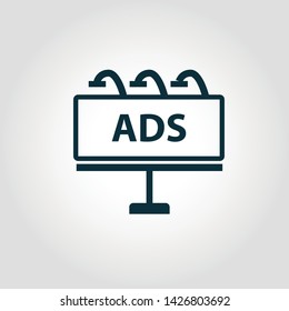 Billboards vector icon illustration. Creative sign from advertising icons collection. Filled flat Billboards icon for computer and mobile. Symbol, logo vector graphics.