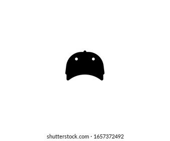 Billed Cap vector flat icon. Isolated black cap emoji illustration 