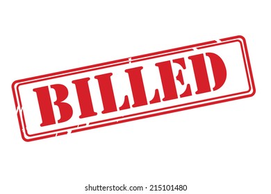 BILLED red rubber stamp vector over a white background.