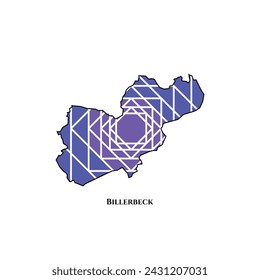 Billerbeck Map - World Map International vector template. German region silhouette vector illustration