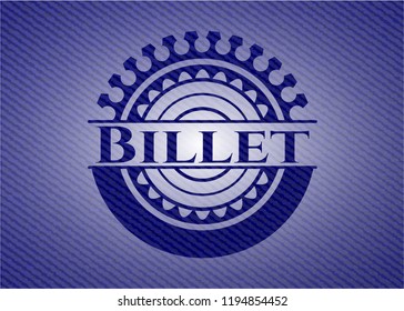 Billet badge with denim background