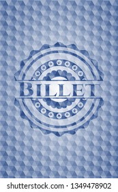 Billet blue hexagon badge.