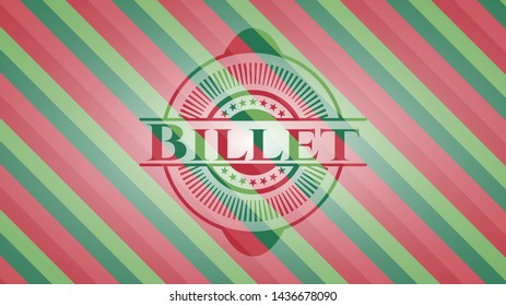 Billet christmas badge. Vector Illustration. Detailed.